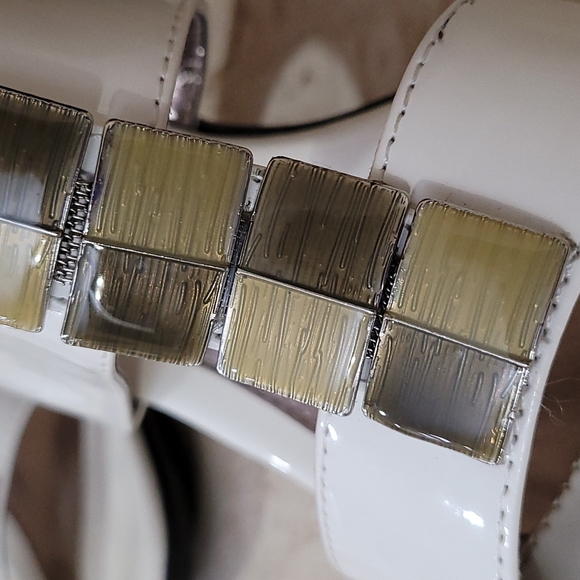 3" High Heel Sandals White Patent Open Toe Sole Sense Ability Croft Barrow 6.5 - Picture 3 of 14